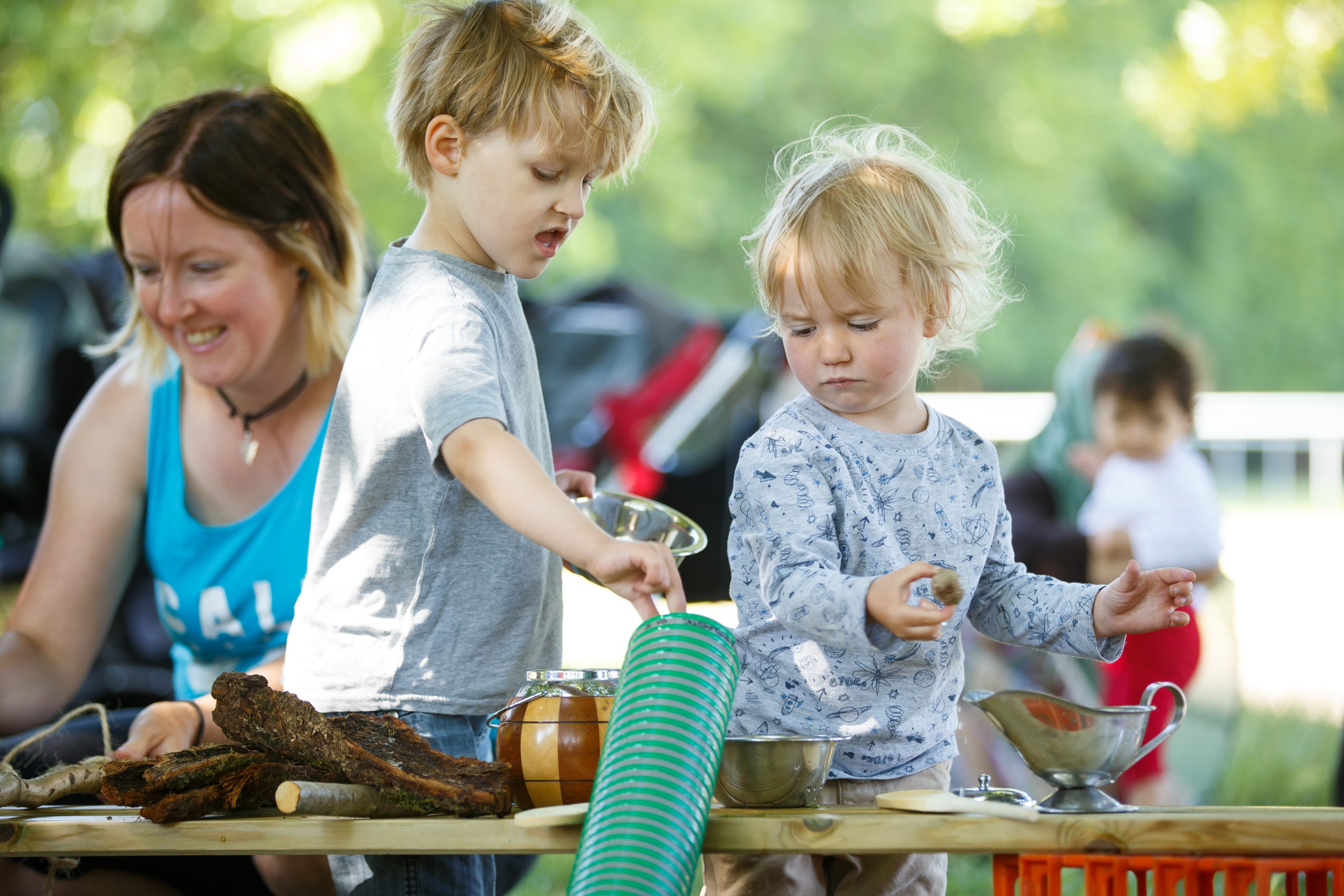 Exploring nature through play in springtime